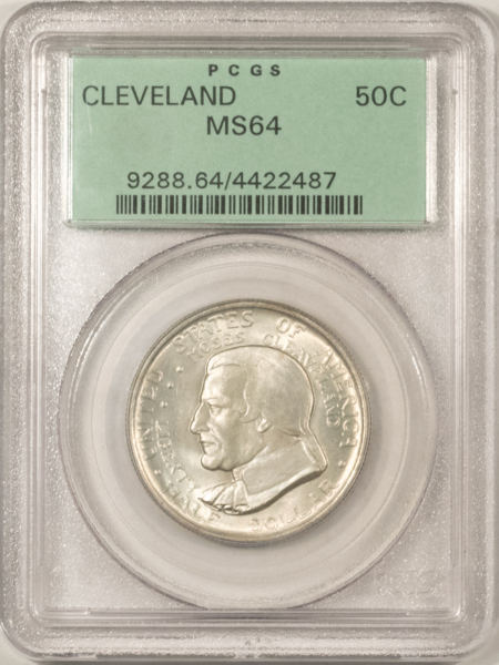 Early Commems 1936 CLEVELAND COMMEMORATIVE HALF DOLLAR – PCGS MS-64, OLD GREEN HOLDER, PQ!
