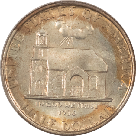 Early Commems 1936 DELAWARE COMMEMORATIVE HALF DOLLAR – PCGS MS-66, PRETTY ORIGINAL TAB TONED!