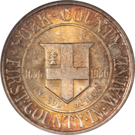 Early Commems 1936 YORK COMMEMORATIVE HALF DOLLAR – NGC MS-66, LOOKS 67+, PREMIUM QUALITY!