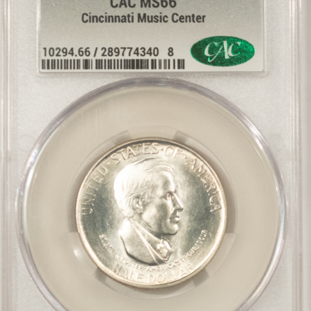 CAC Approved Coins 1936-D CINCINNATI COMMEMORATIVE HALF DOLLAR – CACG MS-66, LUSTROUS, PQ, CAC!
