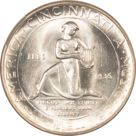 CAC Approved Coins 1936-D CINCINNATI COMMEMORATIVE HALF DOLLAR – CACG MS-66, LUSTROUS, PQ, CAC!