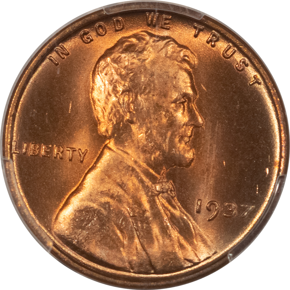 Lincoln Cents (Wheat) 1937 LINCOLN CENT – PCGS MS-67 RD SUPERB & PRETTY, PQ! Lincoln Cents (Wheat) 1937 LINCOLN CENT – PCGS MS-67 RD SUPERB & PRETTY, PQ!