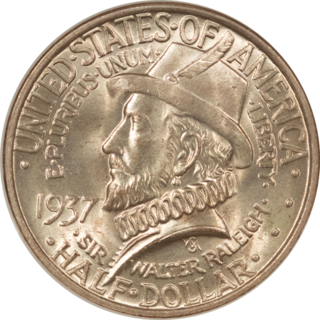CAC Approved Coins 1937 ROANOKE COMMEMORATIVE HALF DOLLAR – NGC MS-65 FATTIE! PQ! CAC APPROVED!