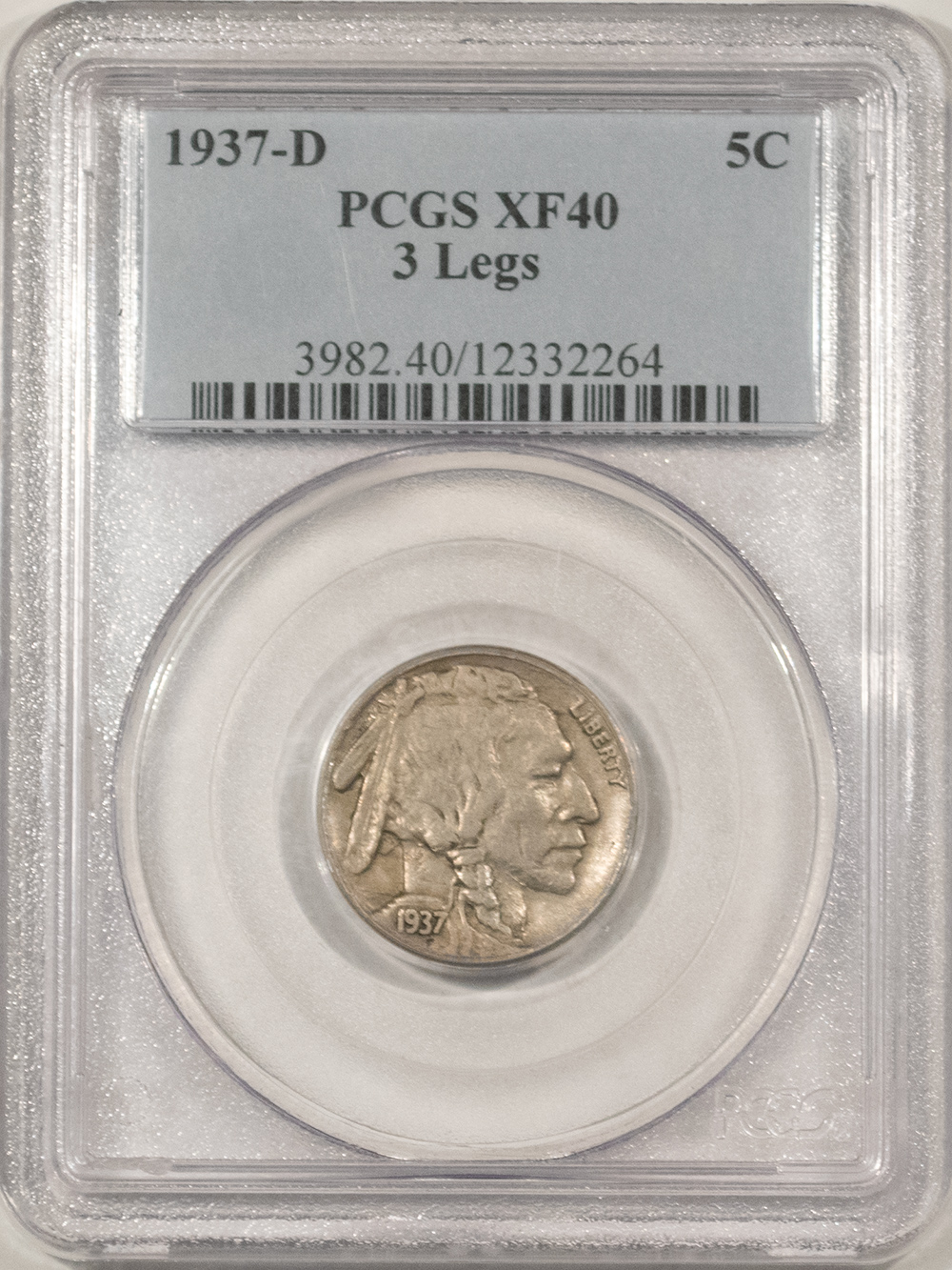 Buffalo Nickels 1937-D 3 LEGS BUFFALO NICKEL – PCGS XF-40, NICE WHOLESOME KEY-DATE! Buffalo Nickels 1937-D 3 LEGS BUFFALO NICKEL – PCGS XF-40, NICE WHOLESOME KEY-DATE!
