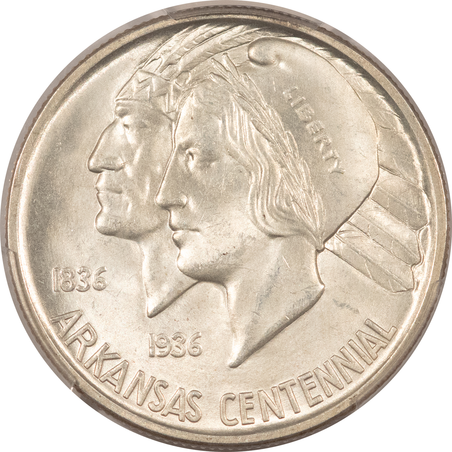 Early Commems 1937-D ARKANSAS COMMEMORATIVE HALF DOLLAR – PCGS MS-64 WHITE & FLASHY Early Commems 1937-D ARKANSAS COMMEMORATIVE HALF DOLLAR – PCGS MS-64 WHITE & FLASHY