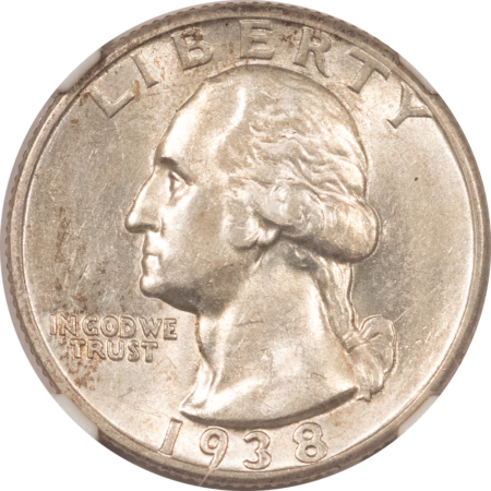New Certified Coins 1938 WASHINGTON QUARTER – NGC AU-58, TOUGH!