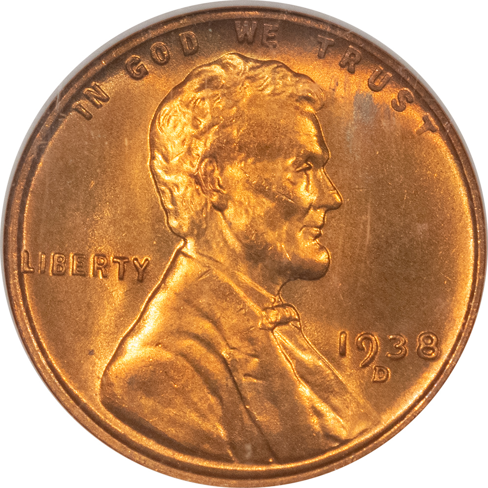 Lincoln Cents (Wheat) 1938-D LINCOLN CENT – NGC MS-66 RD FLASHY RED & NICE! Lincoln Cents (Wheat) 1938-D LINCOLN CENT – NGC MS-66 RD FLASHY RED & NICE!