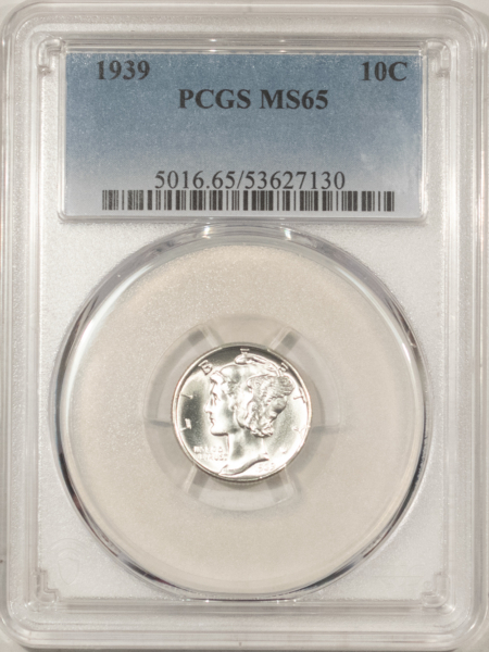 Dimes 1939 MERCURY DIME – PCGS MS-65, BLAST WHITE!