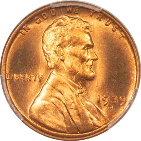 Lincoln Cents (Wheat) 1939-D LINCOLN CENT – PCGS MS-67 RD FIERY RED & SUPERB GEM!