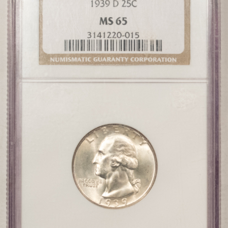 New Certified Coins 1939-D WASHINGTON QUARTER – NGC MS-65, FRESH GEM & PREMIUM QUALITY!