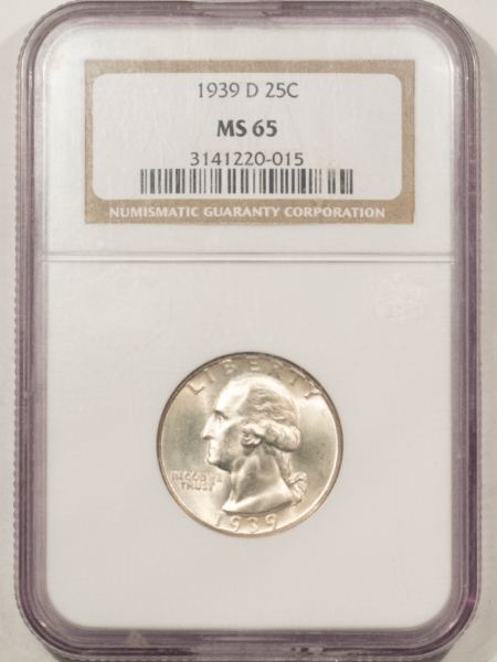 New Certified Coins 1939-D WASHINGTON QUARTER – NGC MS-65, FRESH GEM & PREMIUM QUALITY!