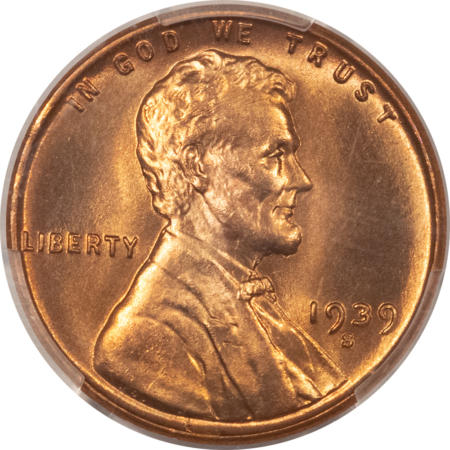 Lincoln Cents (Wheat) 1939-S LINCOLN CENT – PCGS MS-67 RD FIERY RED SUPERB GEM!