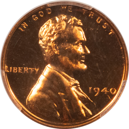 Lincoln Cents (Wheat) 1940 PROOF LINCOLN CENT PCGS PR-66+ RD CAC APPROVED!