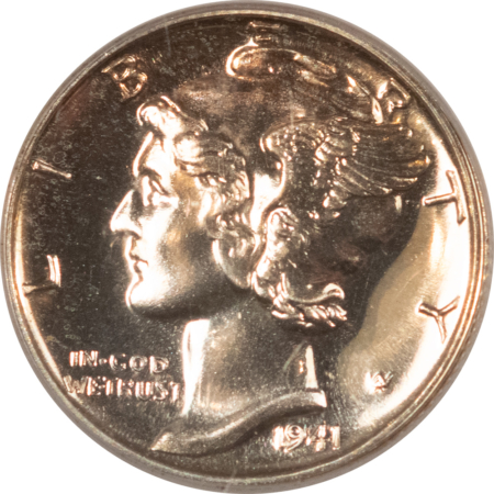 CAC Approved Coins 1941 PROOF MERCURY DIME – PCGS PR-66, OLD GREEN HOLDER, PREMIUM QUALITY & CAC!