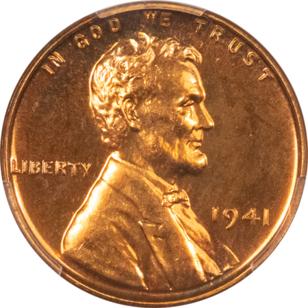 Lincoln Cents (Wheat) 1941 PROOF LINCOLN CENT – PCGS PR-66+ RD, LOOKS SUPERB!