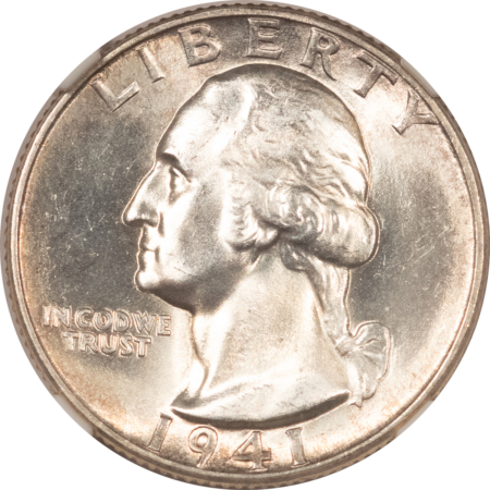 New Certified Coins 1941 WASHINGTON QUARTER – NGC MS-64
