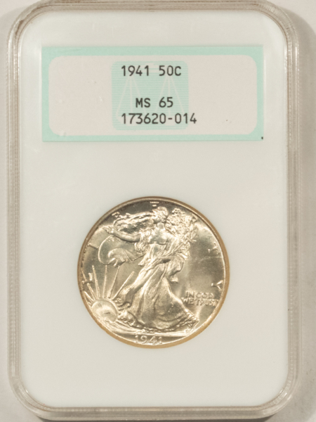 Half Dollars 1941 WALKING LIBERTY HALF DOLLAR – NGC MS-65, LOOKS 66+ FATTIE, PREMIUM QUALITY!