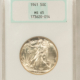 Half Dollars 1946 WALKING LIBERTY HALF DOLLAR PCGS MS-63, LOOKS 65! RATTLER! PREMIUM QUALITY!