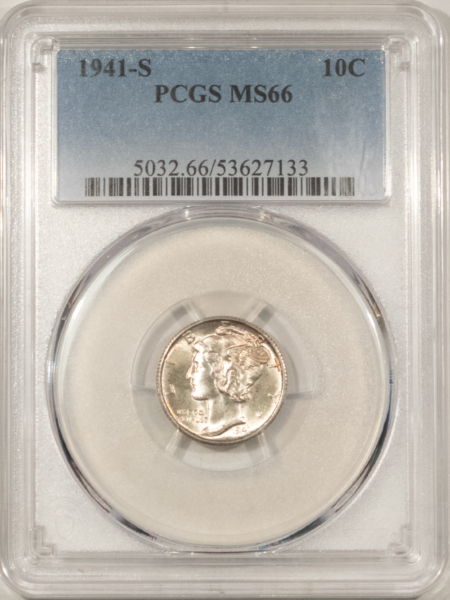 Dimes 1941-S MERCURY DIME – PCGS MS-66, FRESH & PREMIUM QUALITY!