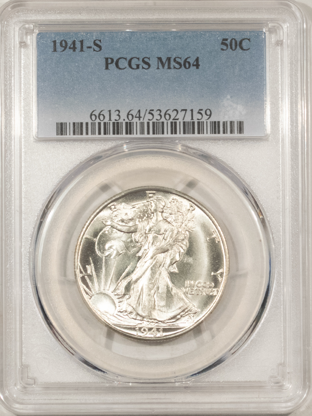 Half Dollars 1941-S WALKING LIBERTY HALF DOLLAR – PCGS MS-64, A BLAZER! Half Dollars 1941-S WALKING LIBERTY HALF DOLLAR – PCGS MS-64, A BLAZER!