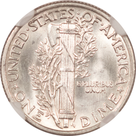 Dimes 1942 MERCURY DIME – NGC MS-64 FB, WHITE!