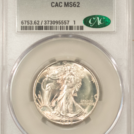 CAC Approved Coins 1942-D WALKING LIBERTY HALF DOLLAR – CACG MS-62, CAC APPROVED!