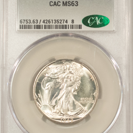 CAC Approved Coins 1942-D WALKING LIBERTY HALF DOLLAR – CACG MS-63, CAC APPROVED!