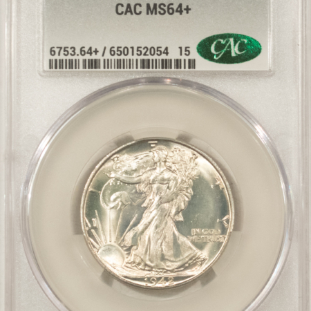 CAC Approved Coins 1942-D WALKING LIBERTY HALF DOLLAR – CACG MS-64+, CAC APPROVED!
