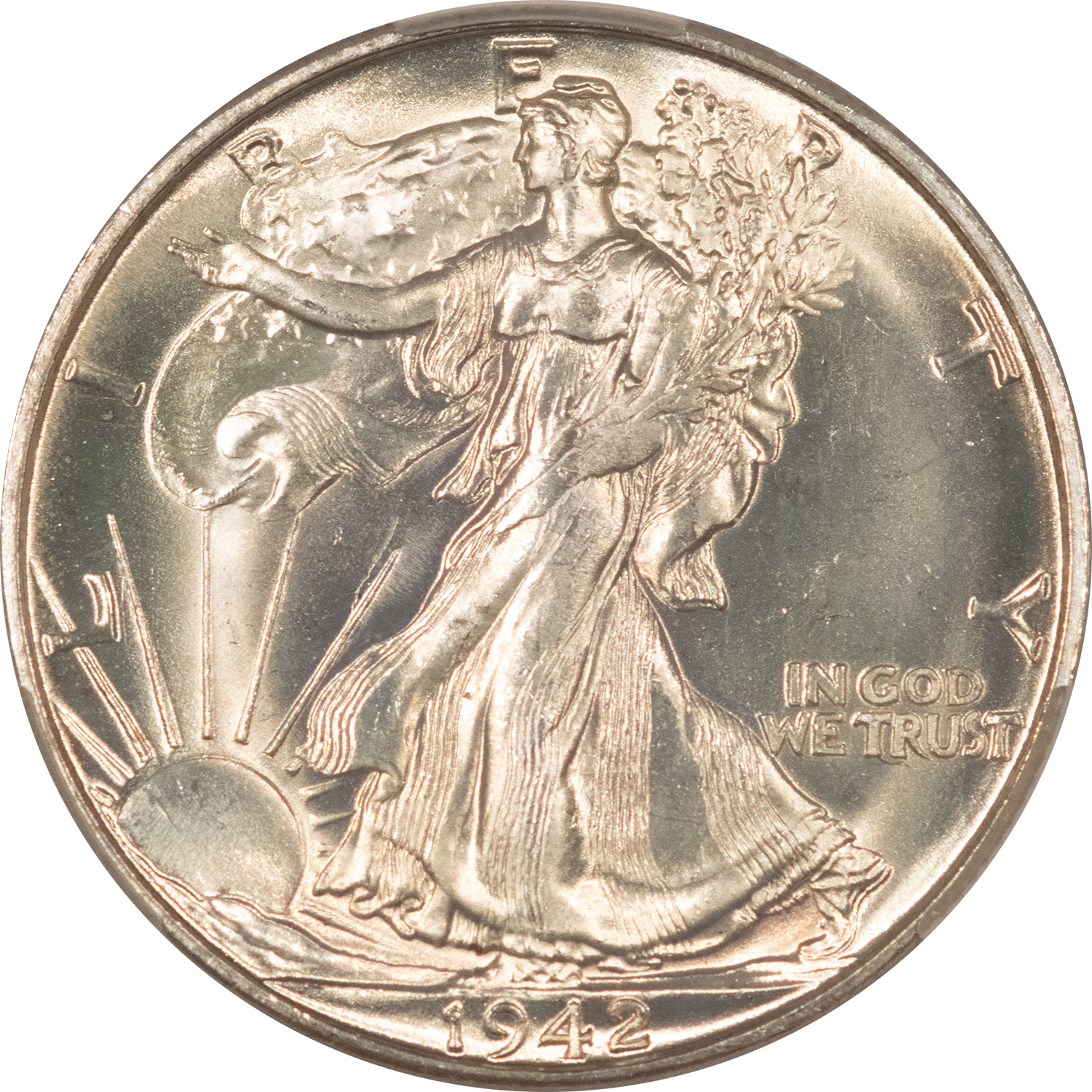 CAC Approved Coins 1942-D WALKING LIBERTY HALF DOLLAR – CACG MS-64+, CAC APPROVED! CAC Approved Coins 1942-D WALKING LIBERTY HALF DOLLAR – CACG MS-64+, CAC APPROVED!