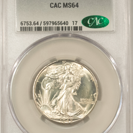 CAC Approved Coins 1942-D WALKING LIBERTY HALF DOLLAR – CACG MS-64, CAC APPROVED!