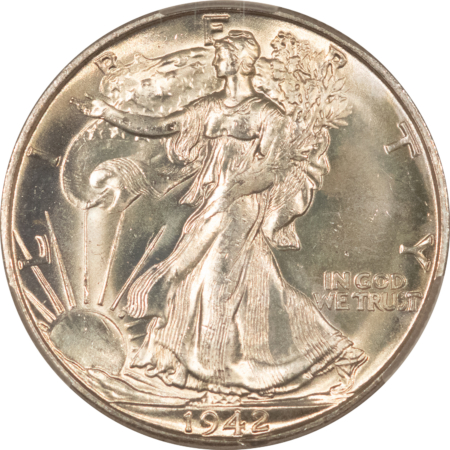 CAC Approved Coins 1942-D WALKING LIBERTY HALF DOLLAR – CACG MS-64+, CAC APPROVED!