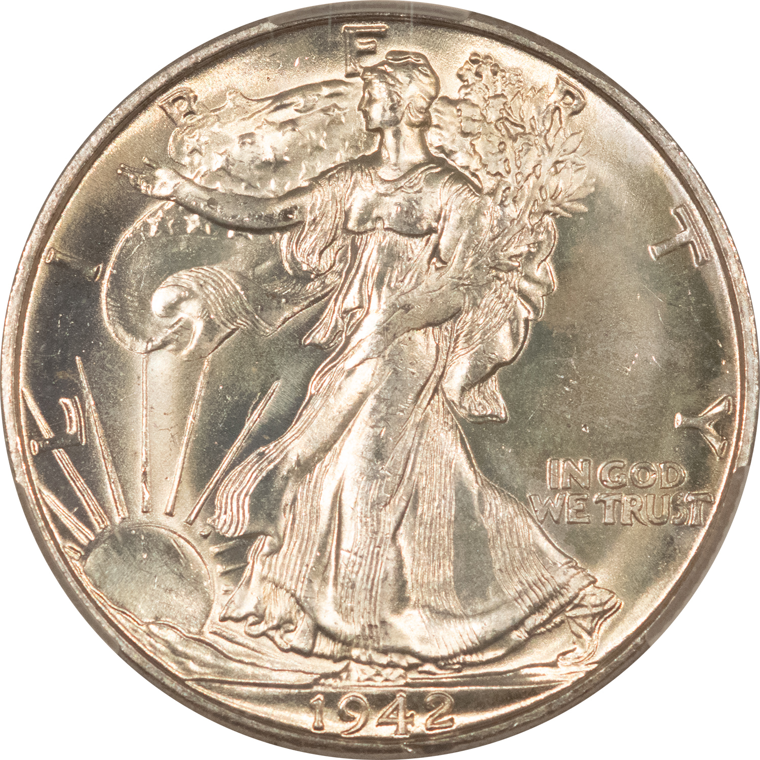 CAC Approved Coins 1942-D WALKING LIBERTY HALF DOLLAR – CACG MS-64+, CAC APPROVED! CAC Approved Coins 1942-D WALKING LIBERTY HALF DOLLAR – CACG MS-64+, CAC APPROVED!