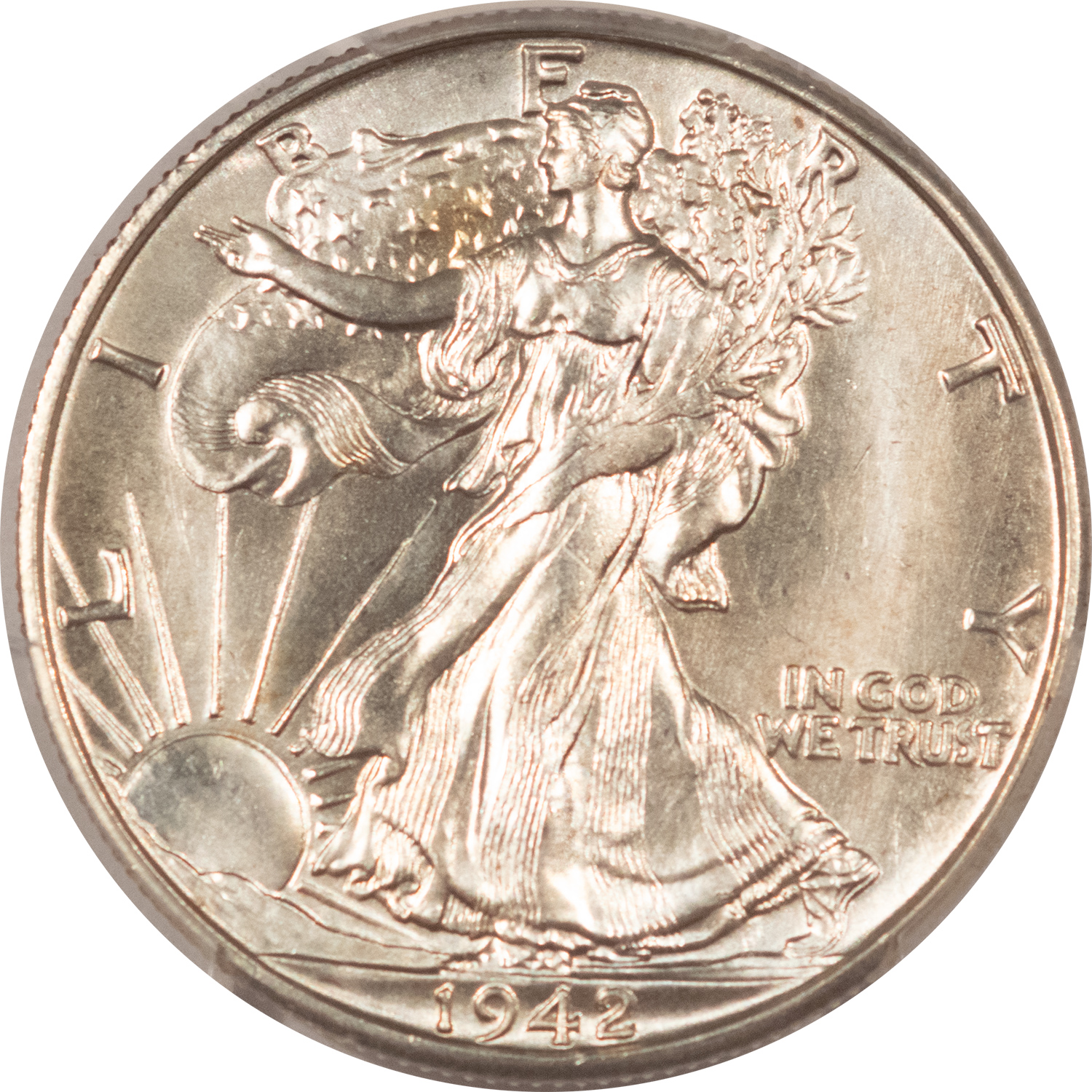 Half Dollars 1942-D WALKING LIBERTY HALF DOLLAR – PCGS MS-65 LUSTROUS GEM! Half Dollars 1942-D WALKING LIBERTY HALF DOLLAR – PCGS MS-65 LUSTROUS GEM!