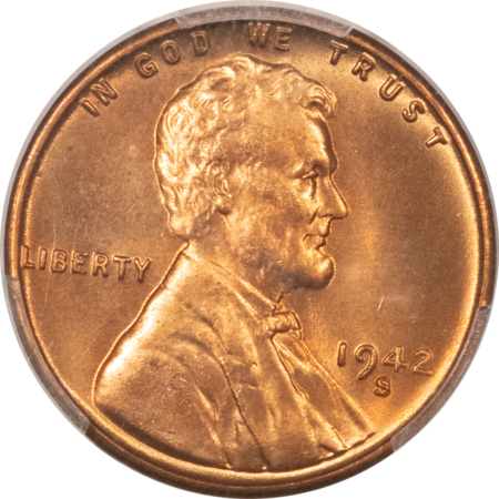 Lincoln Cents (Wheat) 1942-S LINCOLN CENT – PCGS MS-67+ RD SUPERB & PQ!