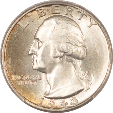 New Certified Coins 1943 WASHINGTON QUARTER – PCGS MS-65, PRETTY & PREMIUM QUALITY!