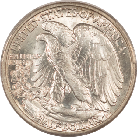 Half Dollars 1943-D WALKING LIBERTY HALF DOLLAR – PCGS MS-64, SNOW WHITE!