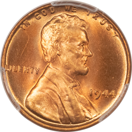 Lincoln Cents (Wheat) 1944 LINCOLN CENT – PCGS MS-67 RD PRETTY RED & SUPERB!