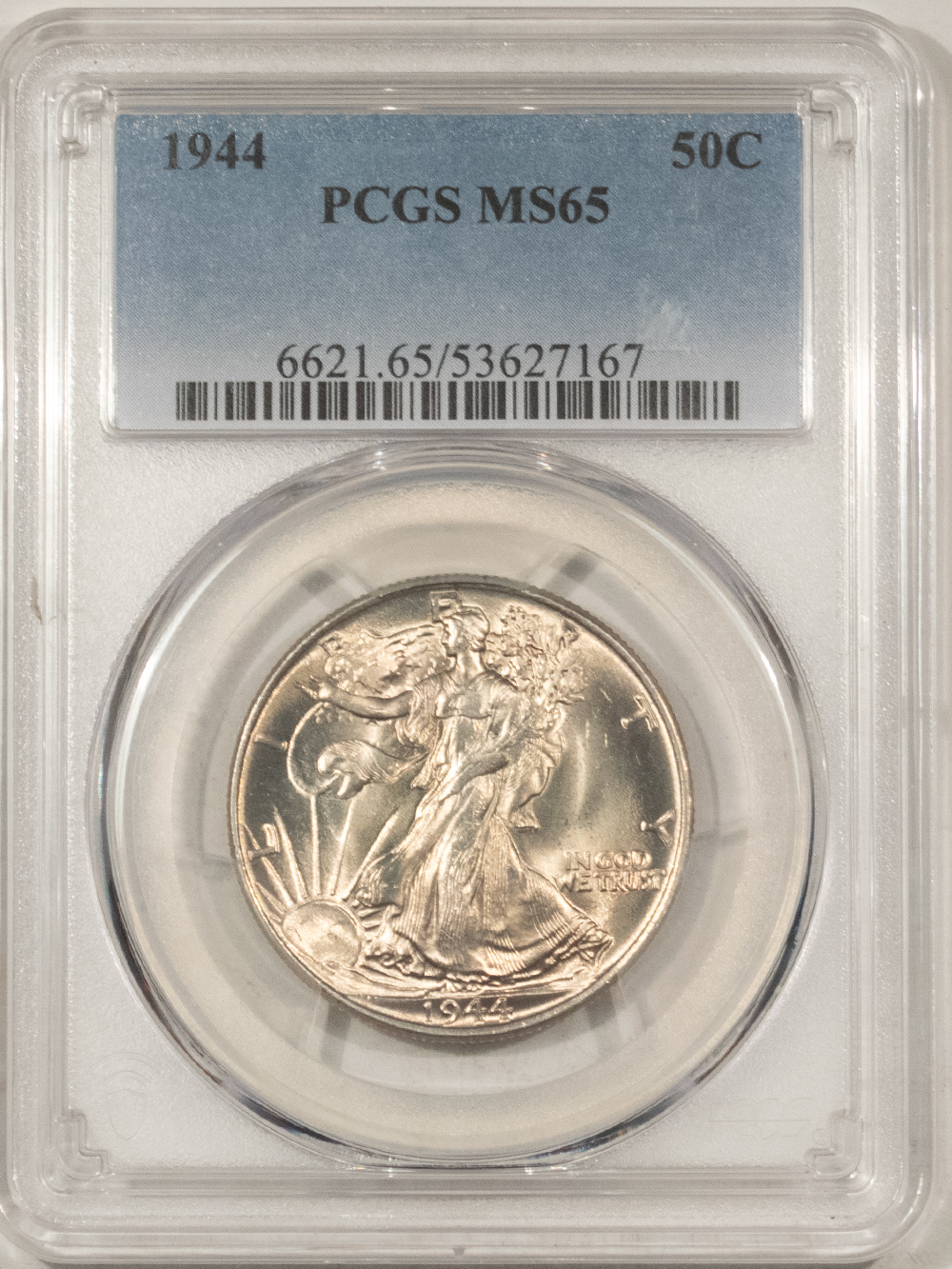 Half Dollars 1944 WALKING LIBERTY HALF DOLLAR – PCGS MS-65, BLAZING LUSTROUS GEM! Half Dollars 1944 WALKING LIBERTY HALF DOLLAR – PCGS MS-65, BLAZING LUSTROUS GEM!