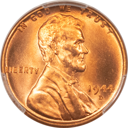 Lincoln Cents (Wheat) 1944-D LINCOLN CENT – PCGS MS-67 RD BLAZING RED & SUPERB!