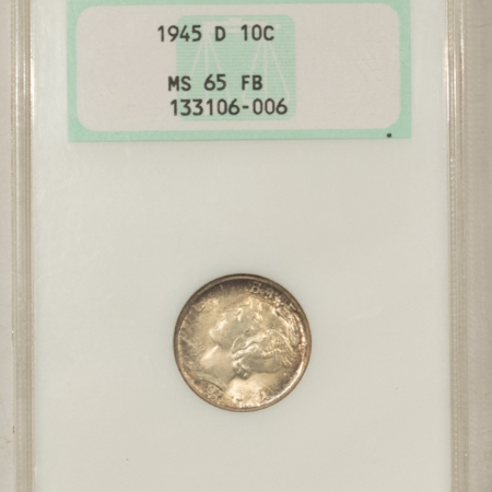 Dimes 1945-D MERCURY DIME – NGC MS-65 FB, 67 QUALITY! EMBOSSED FATTIE HOLDER, PQ!