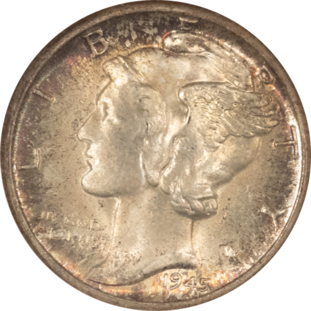 Dimes 1945-D MERCURY DIME – NGC MS-65 FB, 67 QUALITY! EMBOSSED FATTIE HOLDER, PQ!