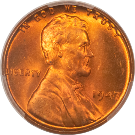 Lincoln Cents (Wheat) 1947 LINCOLN CENT – PCGS MS-66 RD GORGOUS RED & PQ!