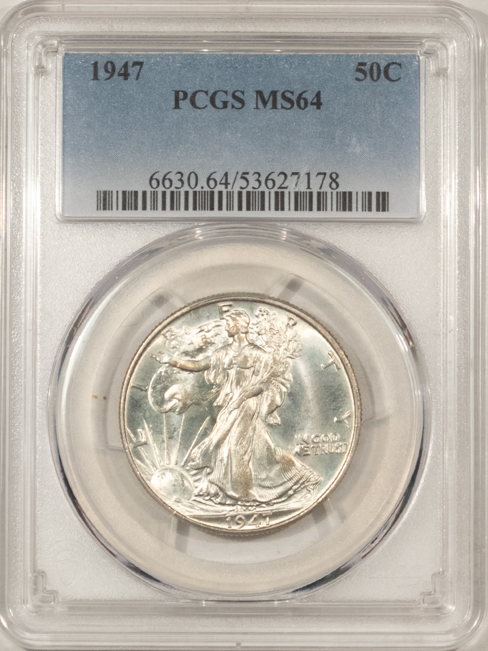 Half Dollars 1947 WALKING LIBERTY HALF DOLLAR – PCGS MS-64 FRESH WHITE Half Dollars 1947 WALKING LIBERTY HALF DOLLAR – PCGS MS-64 FRESH WHITE