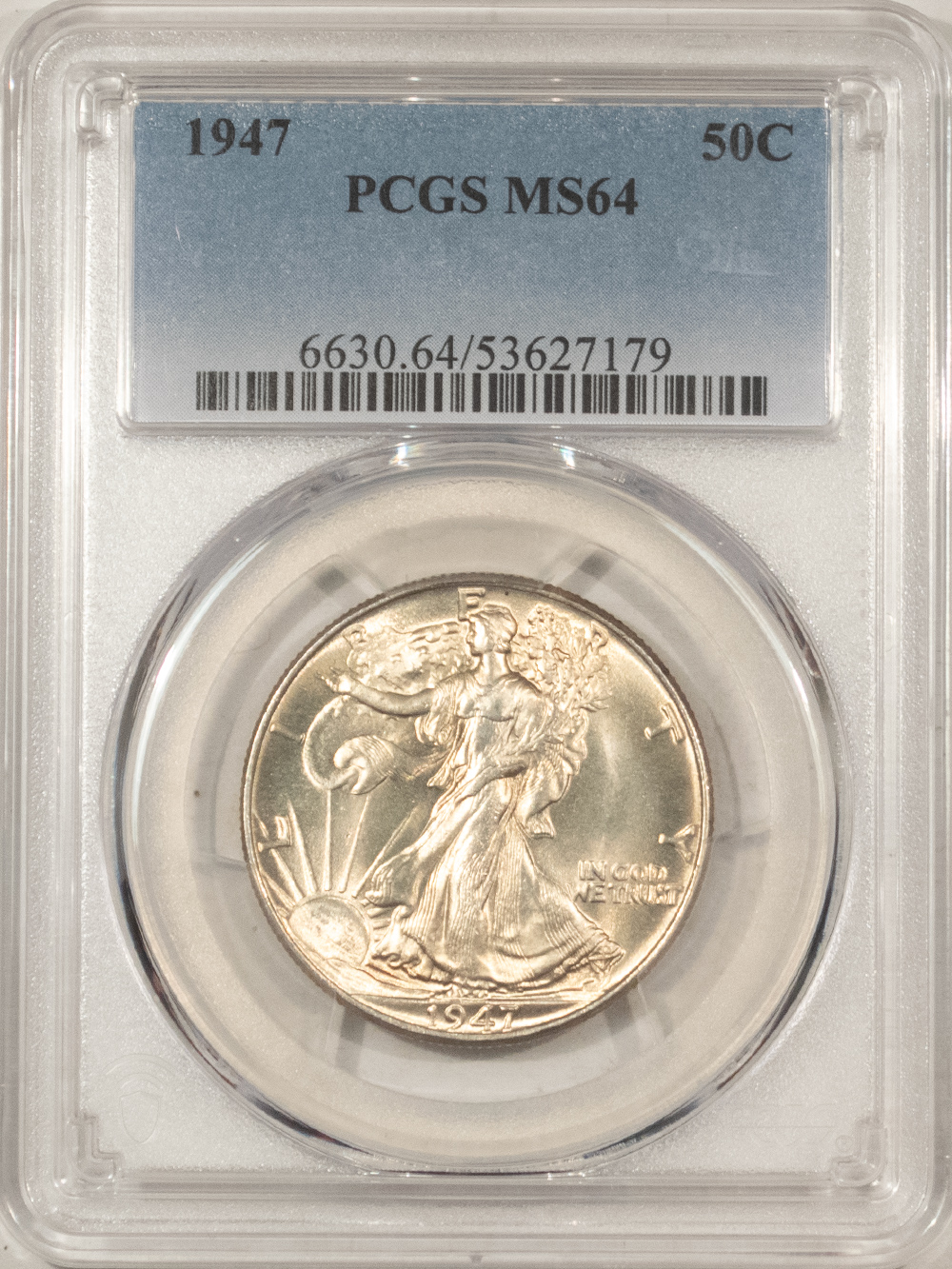 Half Dollars 1947 WALKING LIBERTY HALF DOLLAR – PCGS MS-64 FRESH LUSTROUS Half Dollars 1947 WALKING LIBERTY HALF DOLLAR – PCGS MS-64 FRESH LUSTROUS