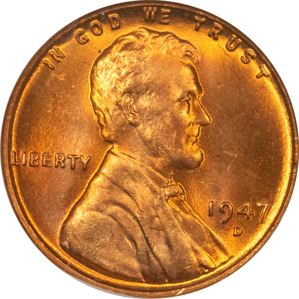 Lincoln Cents (Wheat) 1947-D LINCOLN CENT – NGC MS-67 RD, FATTIE HOLDER! PRETTY! Lincoln Cents (Wheat) 1947-D LINCOLN CENT – NGC MS-67 RD, FATTIE HOLDER! PRETTY!
