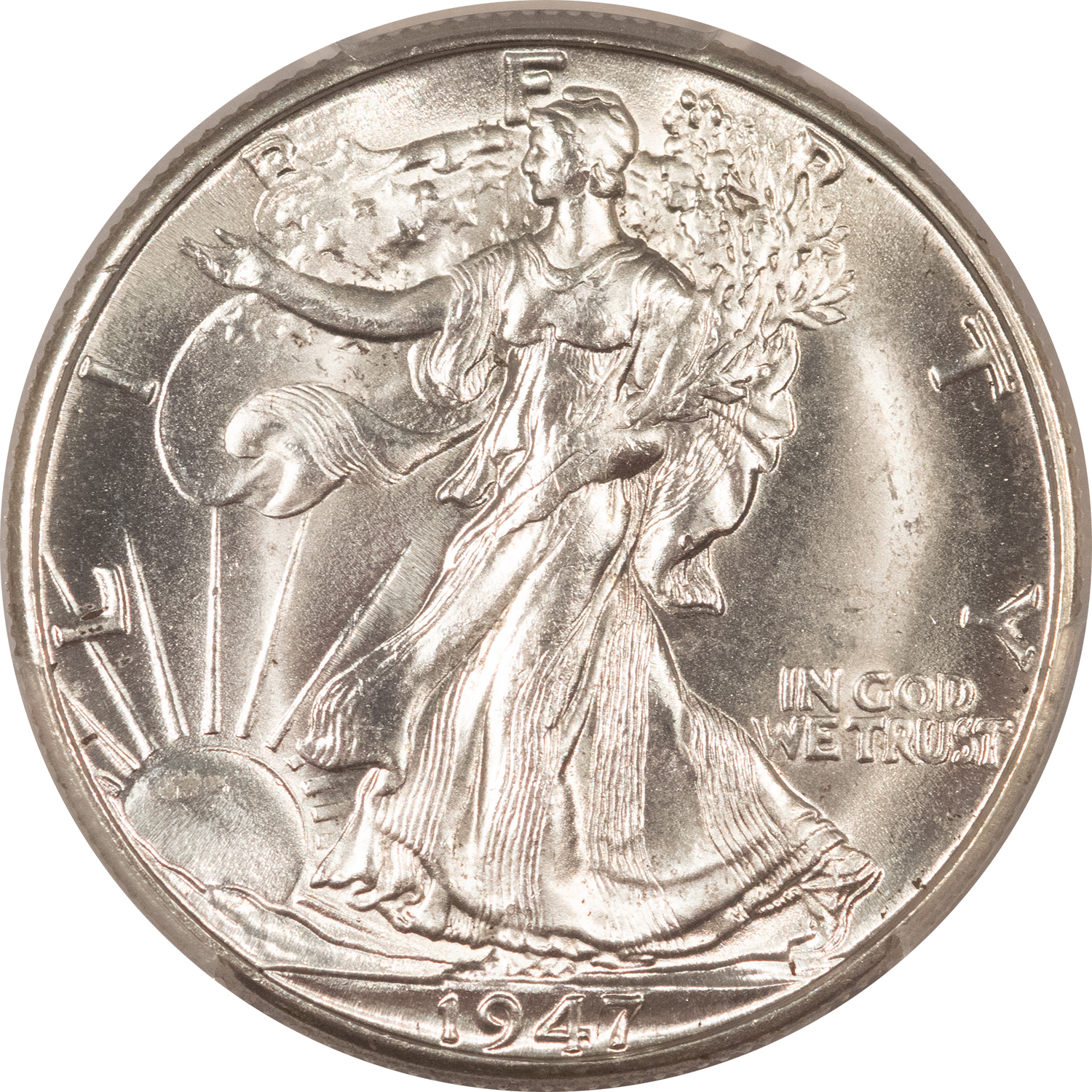 Half Dollars 1947-D WALKING LIBERTY HALF DOLLAR – PCGS MS-65 BLAZING WHITE GEM! Half Dollars 1947-D WALKING LIBERTY HALF DOLLAR – PCGS MS-65 BLAZING WHITE GEM!