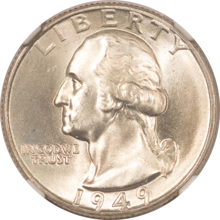 New Certified Coins 1949 WASHINGTON QUARTER – NGC MS-65, FRESH GEM!