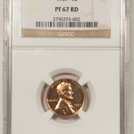Lincoln Cents (Wheat) 1951 PROOF LINCOLN CENT NGC PF-67 RD