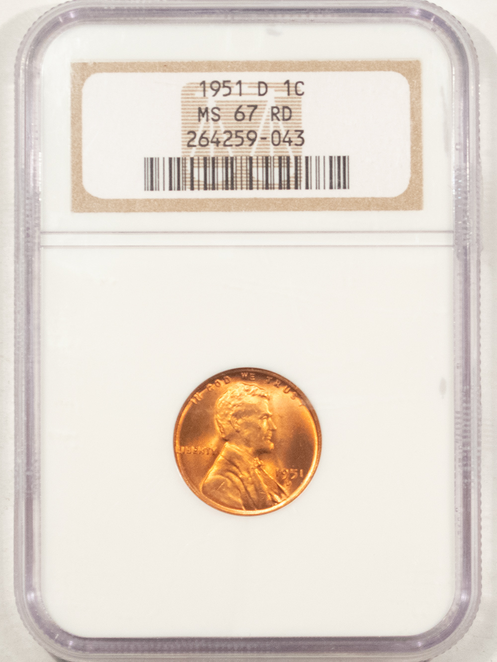 Lincoln Cents (Wheat) 1951-D LINCOLN CENT – NGC MS-67 RD, SUPERB RED! Lincoln Cents (Wheat) 1951-D LINCOLN CENT – NGC MS-67 RD, SUPERB RED!