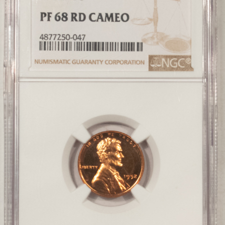 Lincoln Cents (Wheat) 1952 PROOF LINCOLN CENT – NGC PF-68 RD CAMEO